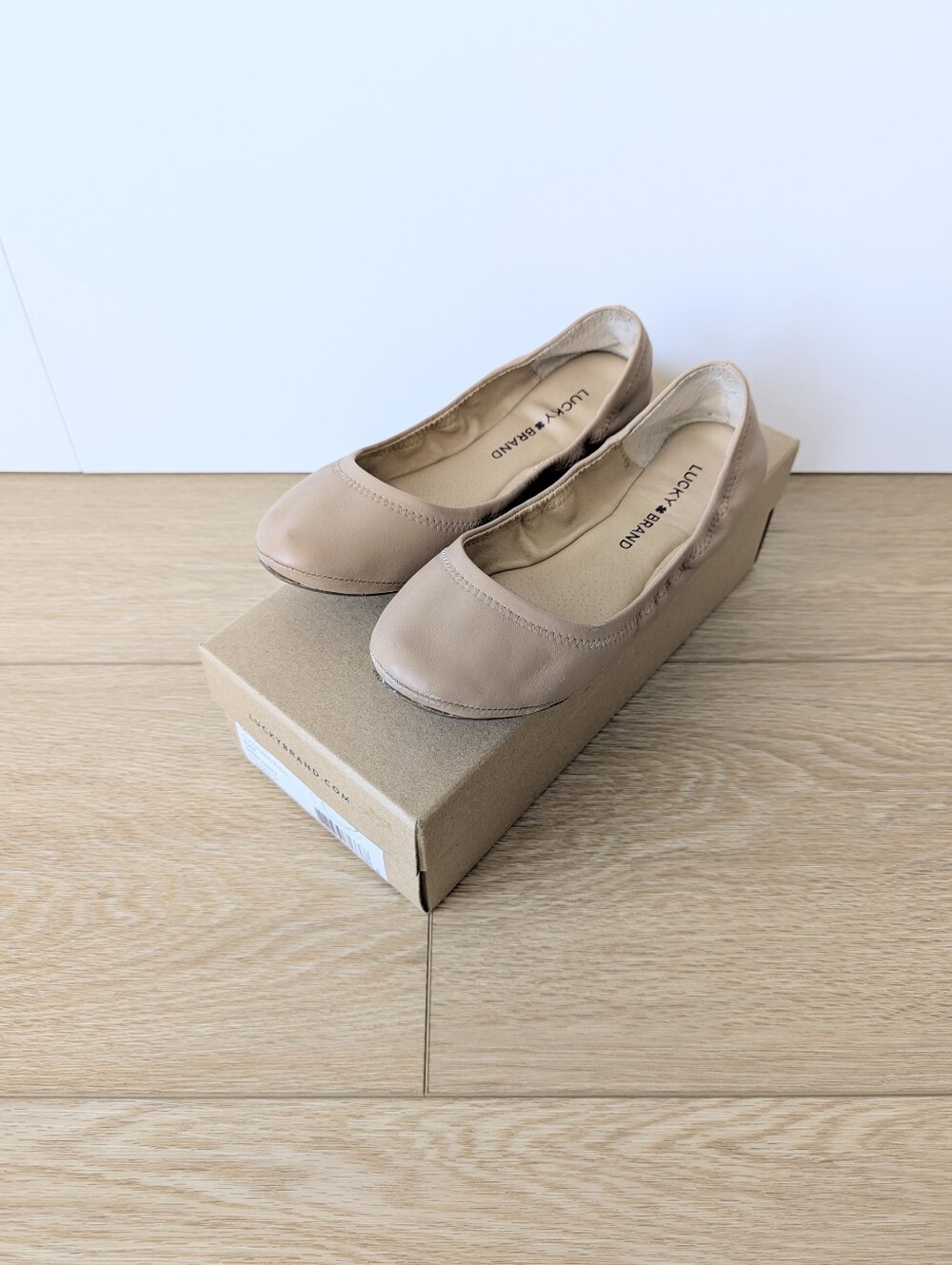 Lucky Brand Emmie Leather Ballet Flats – Nude, Women's 7